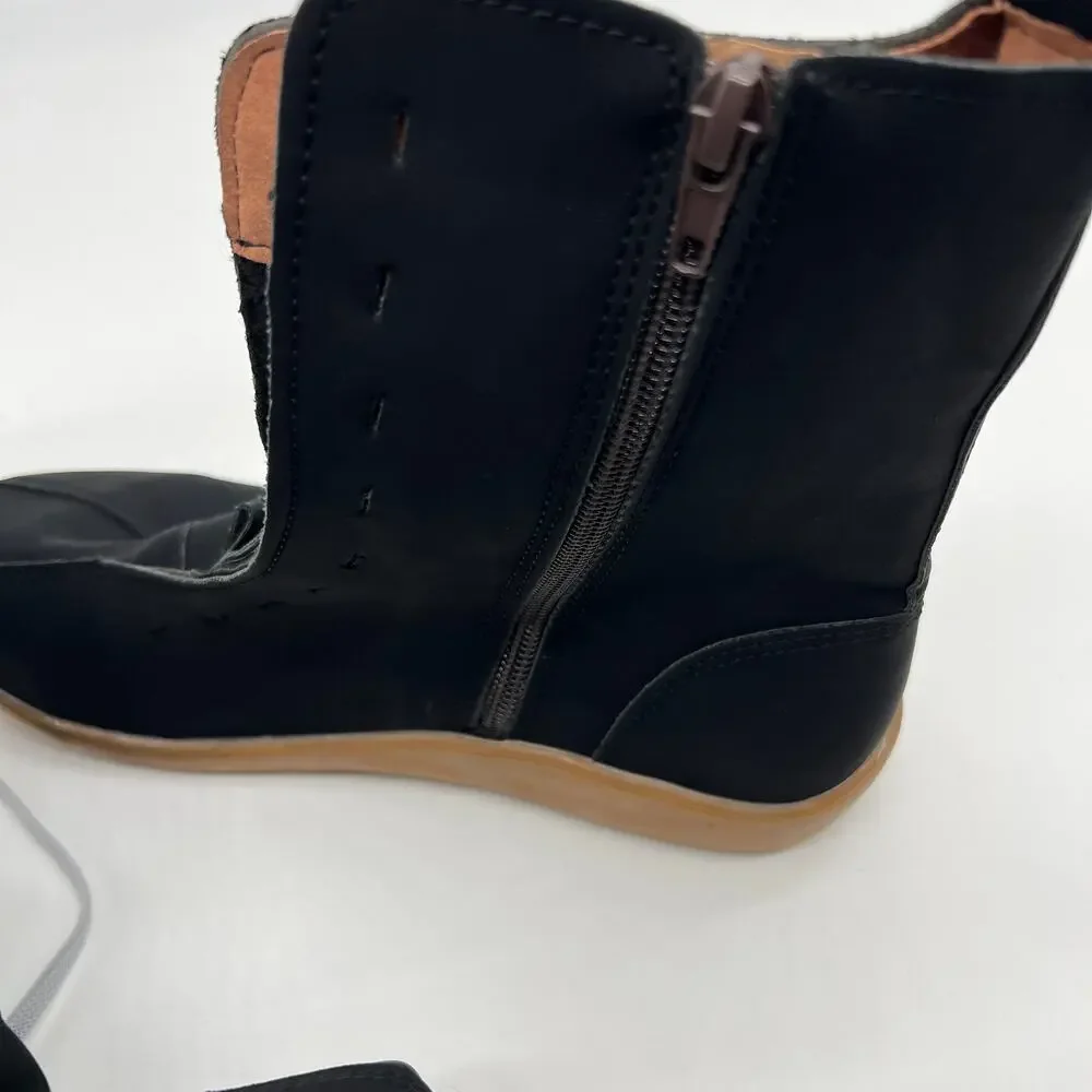 Ankle Boots Round Toe Casual Comfortable Lightweight Black Size 9US /40CN